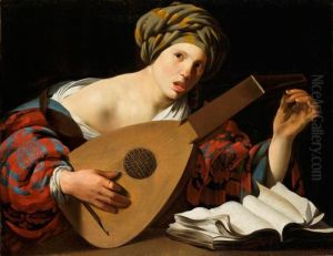 A Young Woman Tuning a Lute by Hendrick Ter Brugghen