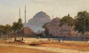 Constantinople with Hagia Sophia by Jules Louis Phillipe Coignet