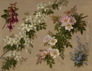 Wild Roses and Various Other Flowers and Shrubs by Paul De Longpre