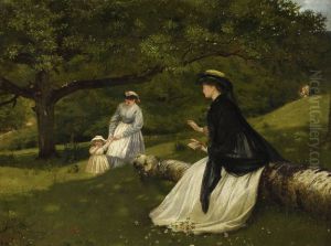 Mother with a baby and a nursemaid by Frederick Walker