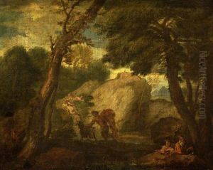 Landscape with Mythological Figures by Pier Francesco Mola