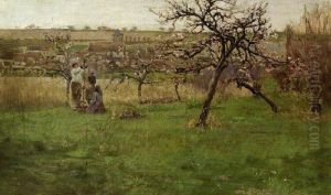 Apple Trees in Blossom by Antoine Chintreuil