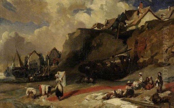 Washerwomen on the Shore - view 1
