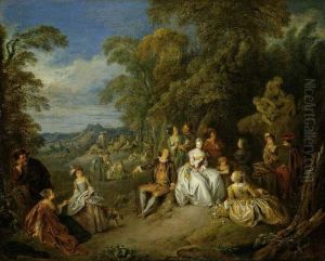 Elegant Company in a Park by Jean-Baptiste Pater
