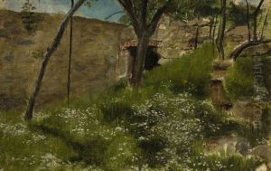 A Floral Bank by Lawrence Alma-Tadema