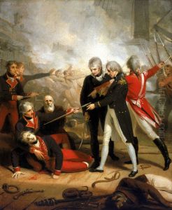 Nelson receiving the surrender of the 'San Nicolas', 14 February 1797 by Richard Westall