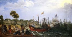 A Dutch Squadron attacking a Spanish Fortress by Adam Willaerts