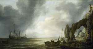 Dutch Men-of-War off a Craggy Coast Dutch Men-of-War off a Craggy Coast