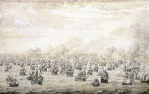 The First Battle of Schooneveld, 28 May 1673 by Willem van de, the Elder Velde