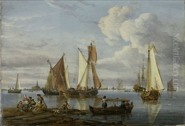 Dutch Shipping in an Estuary - view 1