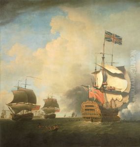 A First-Rate Shortening Sail by Samuel Scott