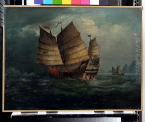 Chinese Junks, 1850 by George Chinnery