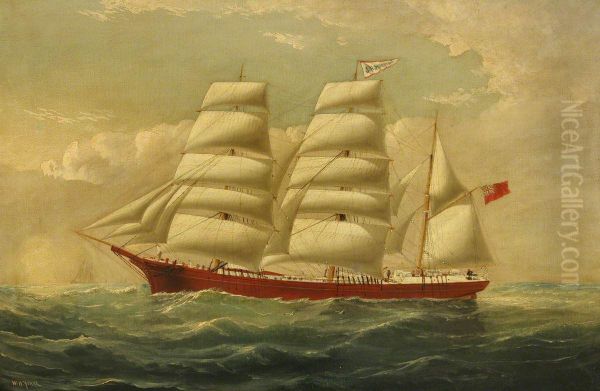 The barque 'J H Marsters' in full sail - view 1