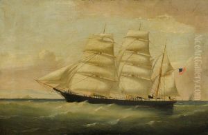 The barque 'Lord Clarendon' under way The barque 'Lord Clarendon' under way