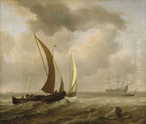 Two Kaags at Sea Before a Fresh Breeze by Willem van de Velde the Younger