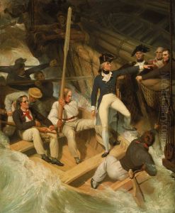 Nelson boarding a captured ship, 20 November 1777 by Richard Westall