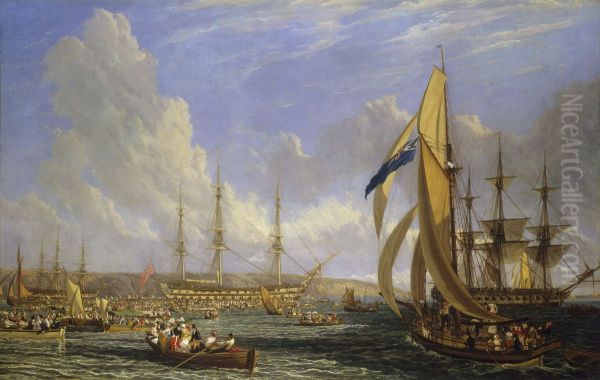 The 'Bellerophon' with Napoleon Aboard at Plymouth (26 July - 4 August 1815) - view 1