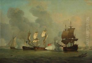 An English privateer engaging a French privateer by Samuel Scott