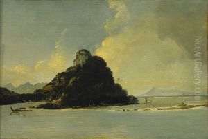 'View of Owharee [Fare] Harbour, Island of Huaheine [Huahine]' by William Hodges