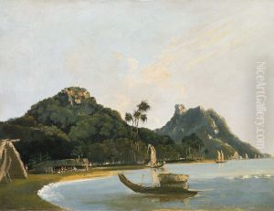 'View of part of Owharre [Fare] Harbour, Island of Huahine'