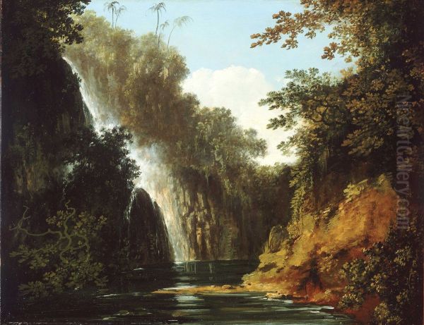 A Waterfall in Tahiti - view 1