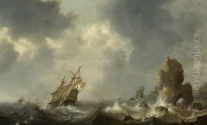 Ships Wrecked on a Rocky Coast by Hendrick Staets