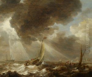 Dutch Ferry Boats in a Fresh Breeze