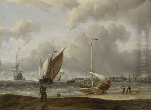 Fishing Boats in a Storm off the Dutch Coast at Den Helder by Abraham Storck