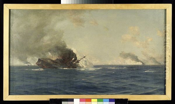 Sinking of the 'Scharnhorst' at the Battle of the Falkland Islands, 8 December 1914 - view 1
