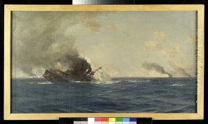 Sinking of  the 'Scharnhorst' at the Battle of the Falkland Islands, 8 December 1914