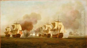 End of Knowles' action off Havana, 1 October 1748 by Samuel Scott