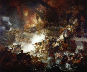 Destruction of 'L'Orient', 1 August 1798 by Mather Brown