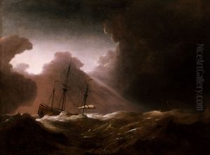 A Dutch Ship Scudding Before a Storm by Willem van de Velde the Younger