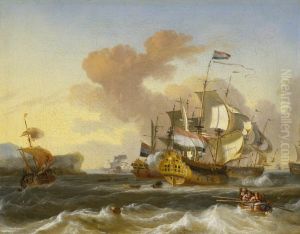 A Dutch Flagship and other Vessels off a Rocky Coast
