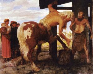 Kentaur in the forge by Arnold Bocklin