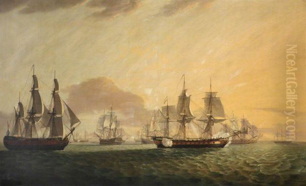 The East Indiaman 'General Goddard' Capturing Dutch East Indiamen, June 1795 - view 1