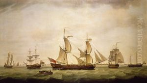 An English brig with captured American vessels