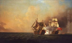 Action between HMS Nottingham and the Mars, 11 October 1746 by Samuel Scott