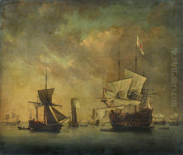 English squadron at anchor - view 1