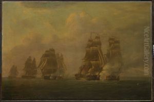 The Anson's Escape from five frigates, 12 October 1798 by Nicholas Pocock