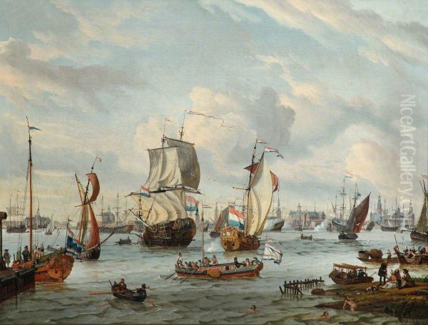 State barges and other vessels off Amsterdam - view 1