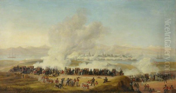 British Bluejackets Firing on a French Island Fort, circa. 1810 - view 1