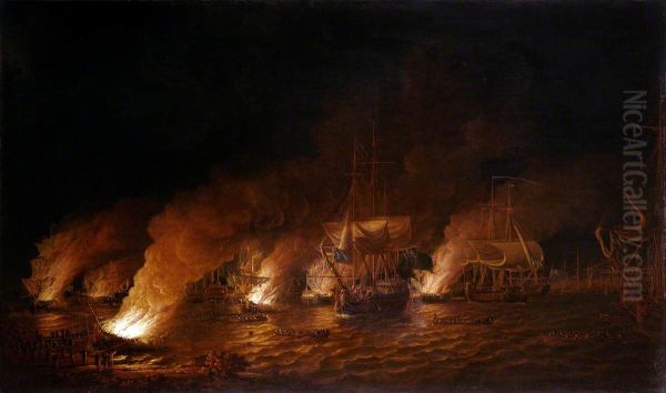 French Fireships Attacking the English Fleet off Quebec, 28 June 1759 - view 1