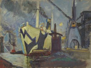 A ship in the docks by John Everett