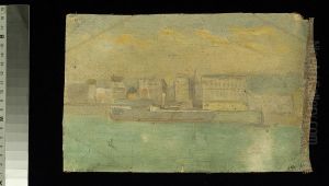 A Ship alongside a Quay by John Everett