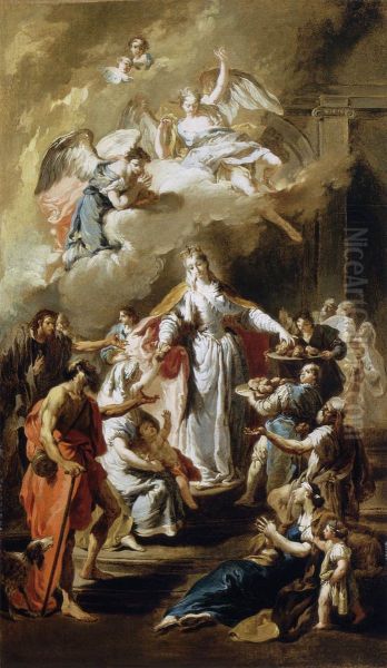 Saint Elizabeth of Hungary Distributes Alms - view 1