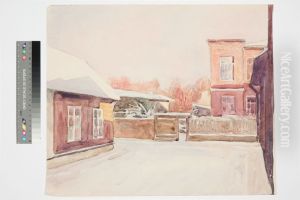 ,,Talvine linnavaade" by August Roosileht