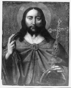 Salvator Mundi (Christ Blessing) by Quinten Metsys