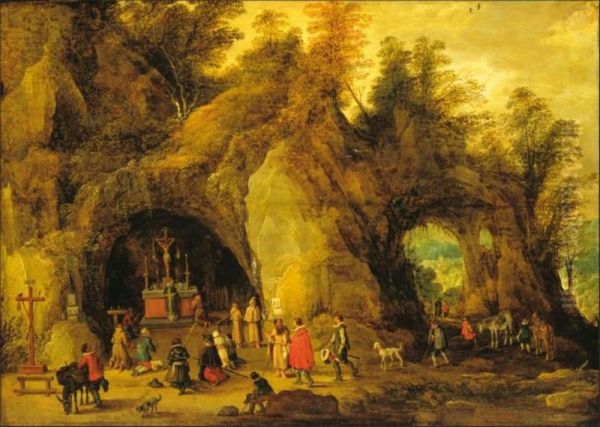 Divine Service in a Rock Grotto - view 1