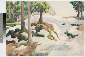 ,,Talvine metsavaade" by August Roosileht